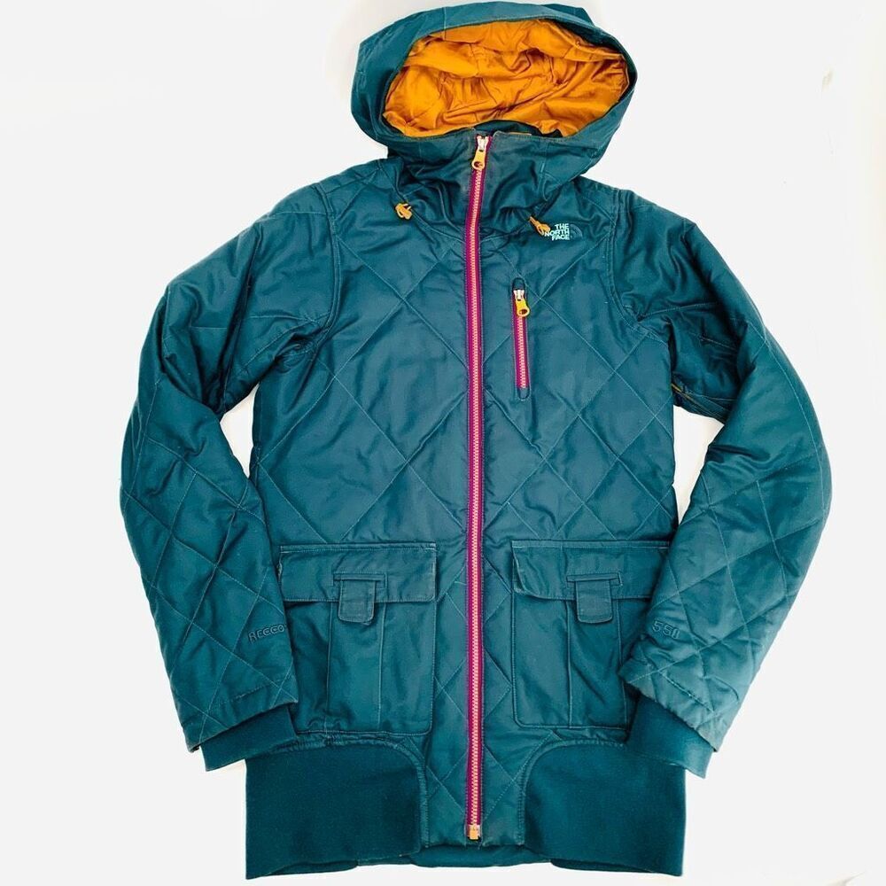THE NORTH FACE cryptic jacket quilted long hooded recco 550 sz xs womens